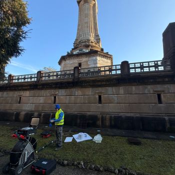 Monza (MB) &ndash; Monumento Cappella Espiatoria &ndash; Fresatura robotizzata, videoispezione e risanamento localizzato pluviale